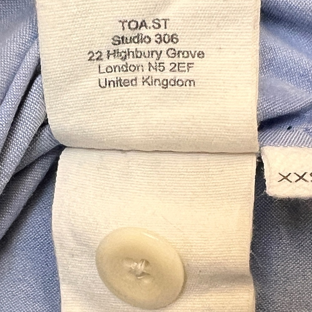 TOAST Catrin Cotton Oxford Easy Shirt | Chambray | Size: XXS - Picture 7 of 7